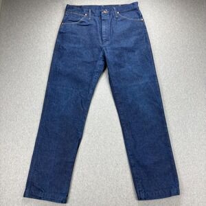 Wrangler Jeans Mens 36x32  Dark Blue Straight Leg Cowboy Rodeo 13MWZ 100% Cotton